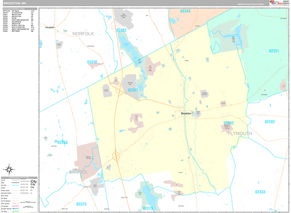 Brockton Wall Map