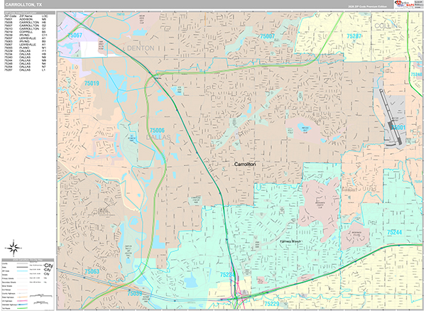 Carrollton Wall Map