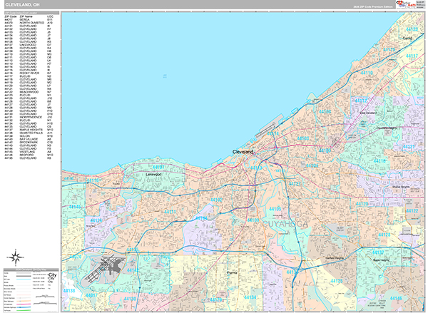 Cleveland Wall Map