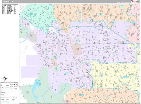 Cupertino Wall Map
