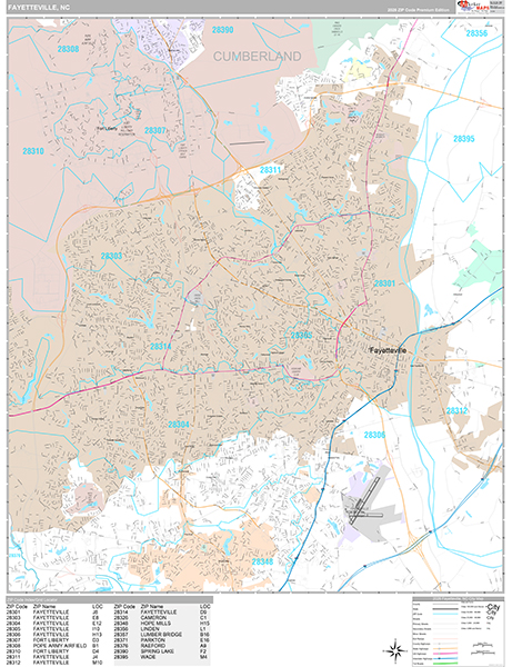 Fayetteville Wall Map