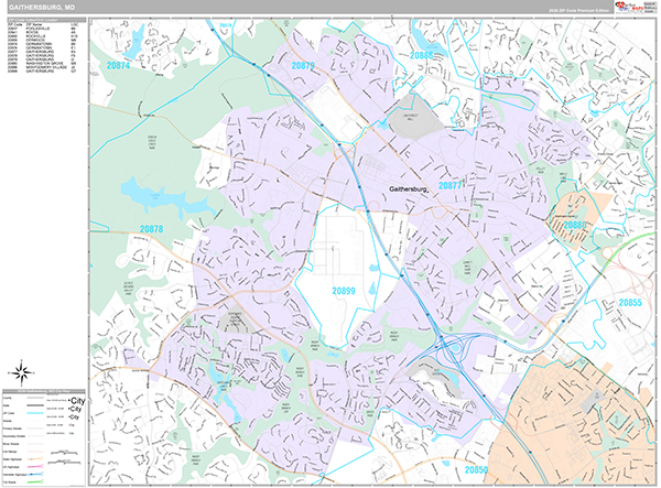 Gaithersburg Wall Map
