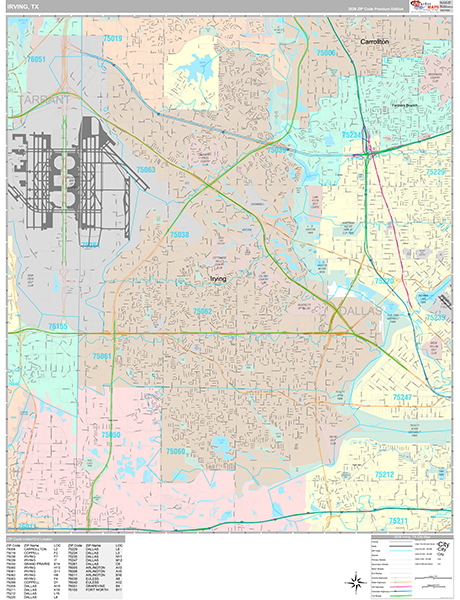 Irving Wall Map