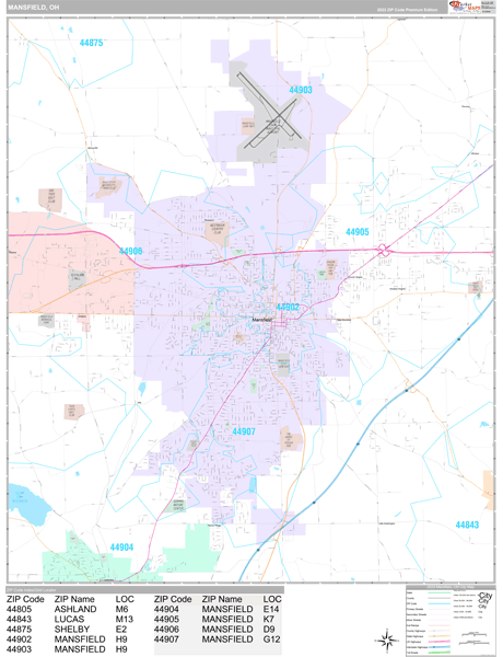 Map of the City of Mansfield, Ohio
