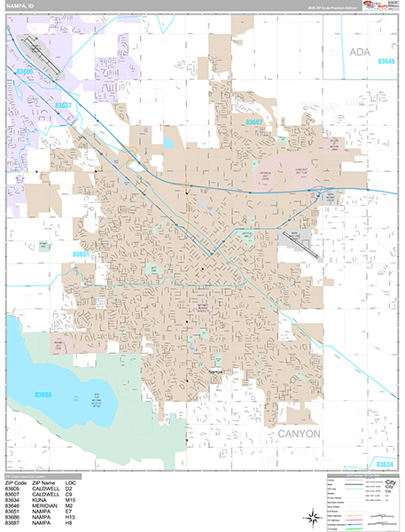 Nampa Wall Map