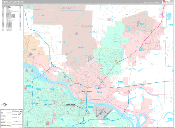 Little Rock Area Zip Code Map - United States Map