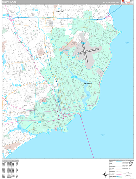 Pensacola Wall Map