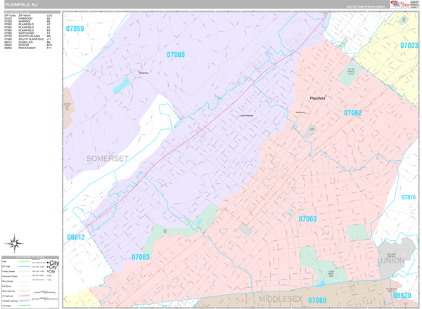 Plainfield Wall Map