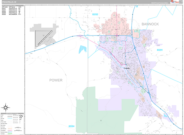 Pocatello Wall Map