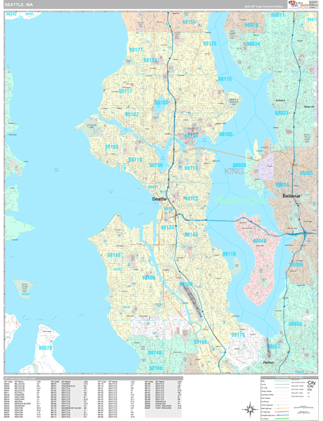 Seattle Wall Map