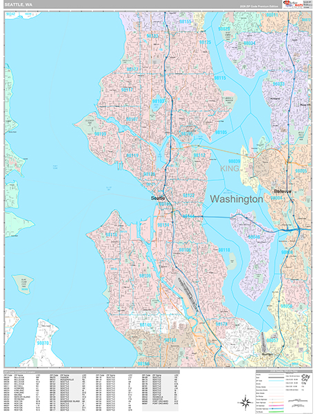 Seattle Wall Map