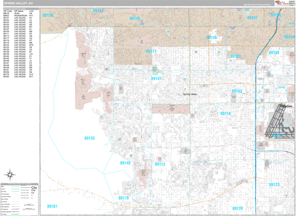 Spring Valley Nevada Zip Code Wall Map (Premium Style) by MarketMAPS ...