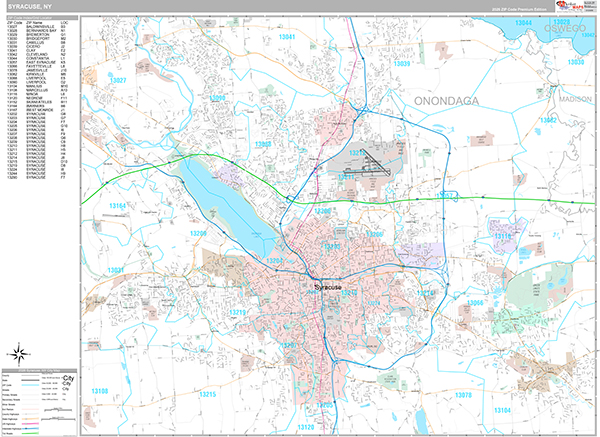 Syracuse Wall Map