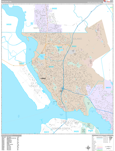 Vallejo Wall Map