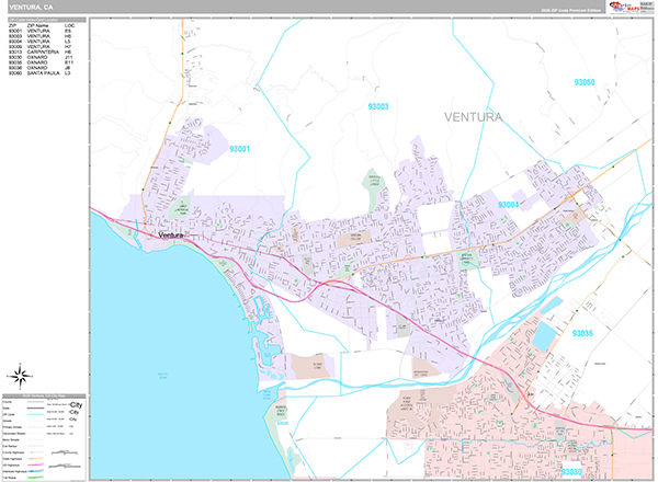 Ventura Wall Map