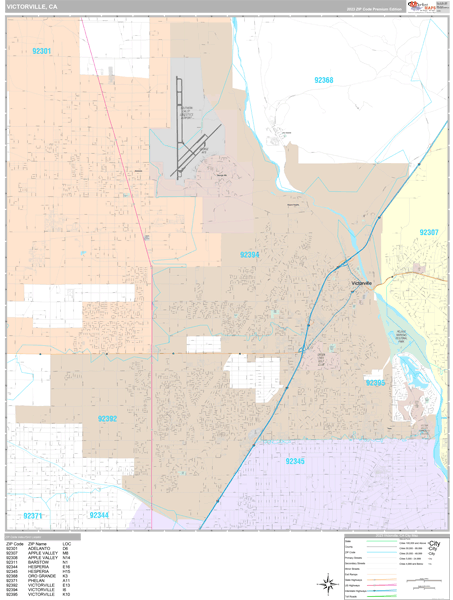 Victorville Wall Map