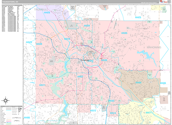 Youngstown Wall Map