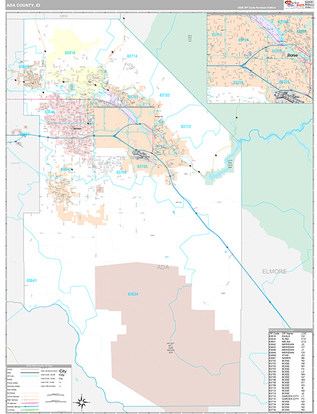 Ada County, ID Wall Map