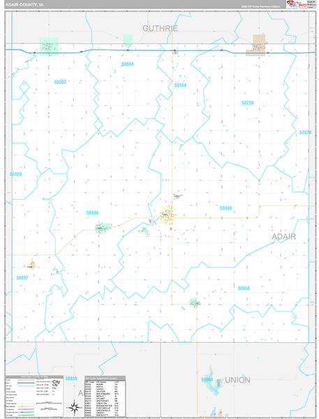Adair County, IA Wall Map