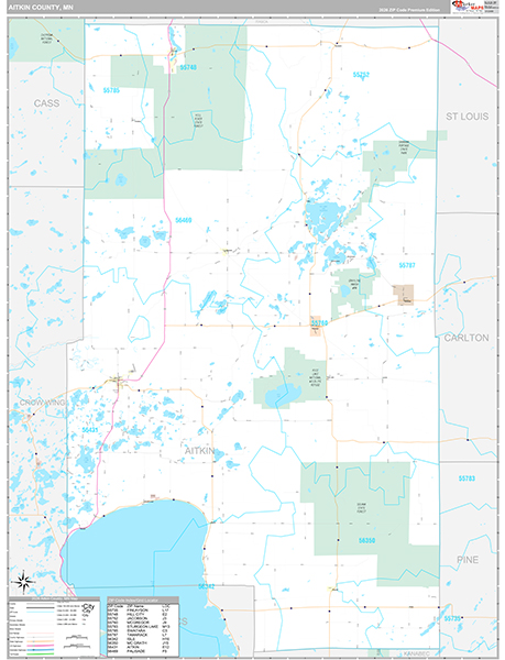 Aitkin County, MN Wall Map