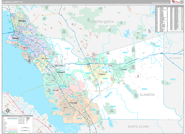 Alameda County, CA Map Premium Style