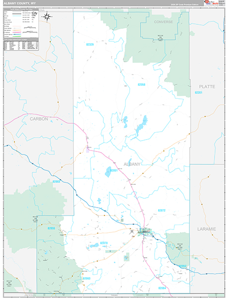 Albany County, WY Zip Code Map