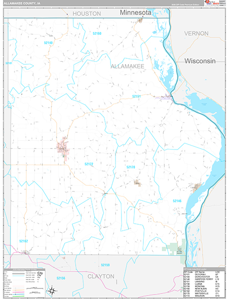 Allamakee County, IA Wall Map
