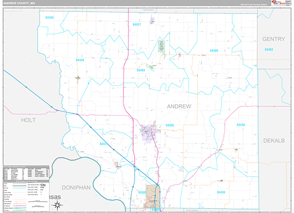 Andrew County, MO Wall Map