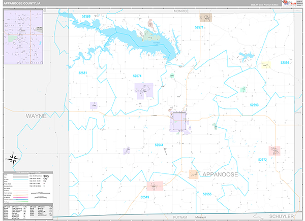 Appanoose County, IA Wall Map