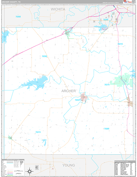 Archer County, TX Zip Code Map