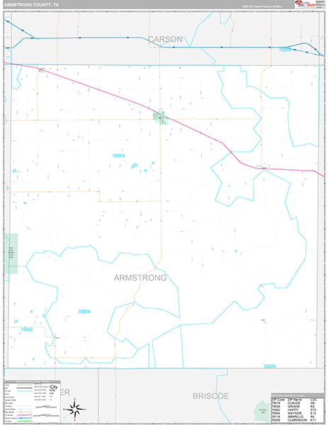 Armstrong County, TX Zip Code Map