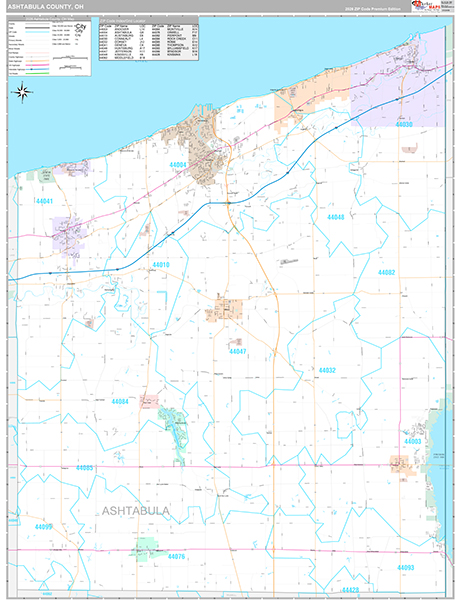Ashtabula County, OH Zip Code Map