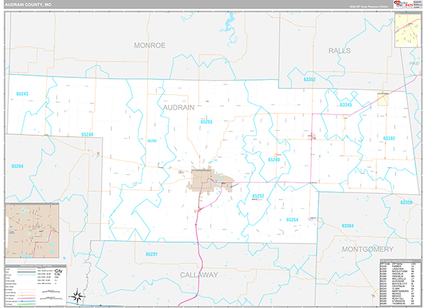 Audrain County, MO Map Premium Style