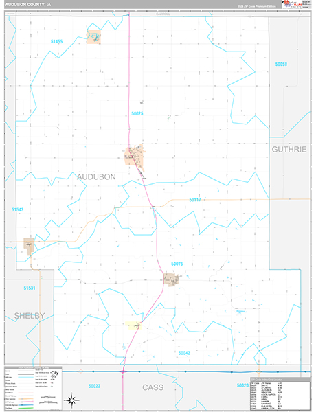 Audubon County, IA Wall Map