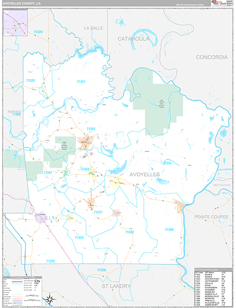 Avoyelles County, LA Wall Map