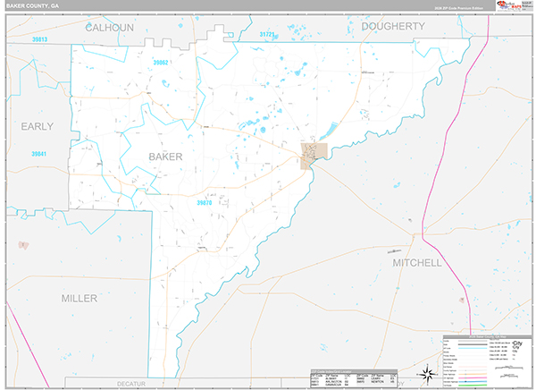 Baker County, GA Zip Code Map