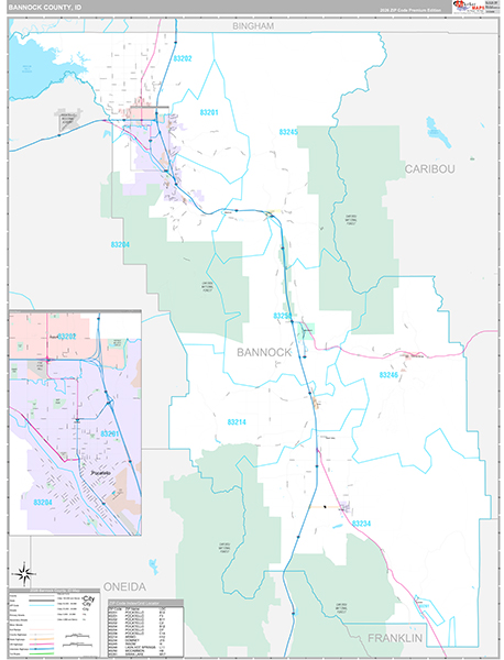 Bannock County, ID Wall Map