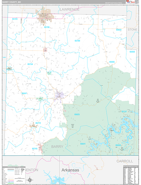 Barry County, MO Wall Map