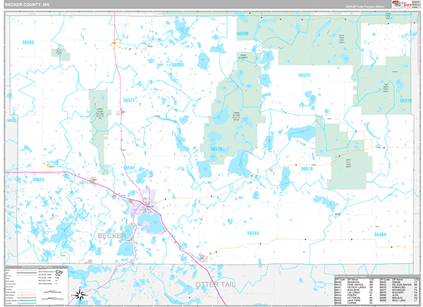 Becker County, MN Wall Map