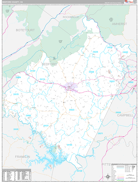 Bedford County, VA Wall Map