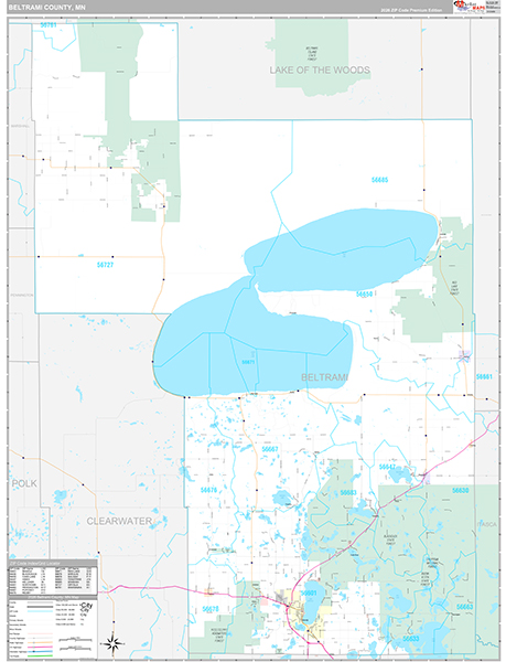 Beltrami County, MN Wall Map