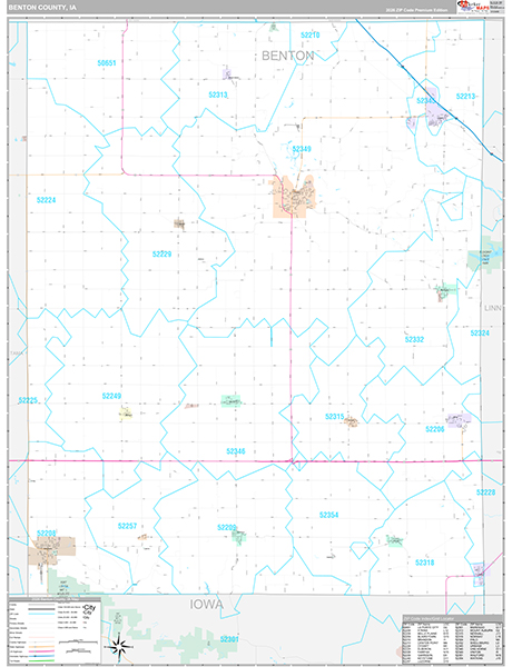Benton County, IA Wall Map