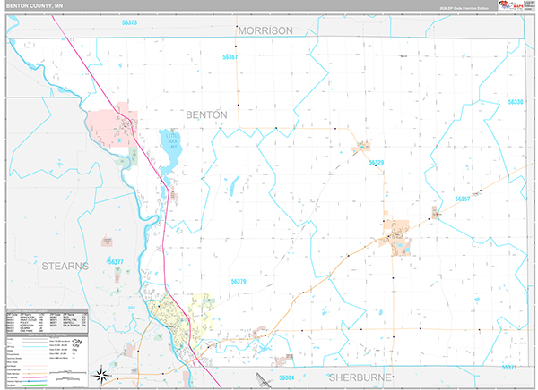 Benton County, MN Wall Map