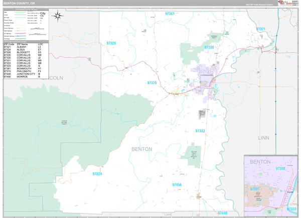 Benton County, OR Wall Map
