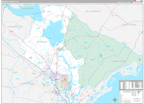 Berkeley County, SC Wall Map