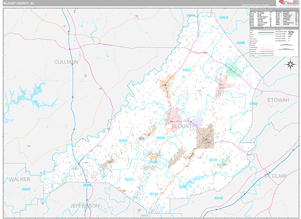 Blount County, AL Zip Code Map
