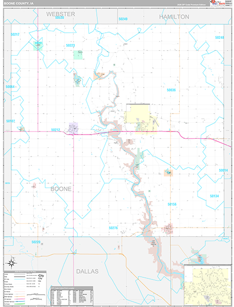 Boone County, IA Zip Code Map