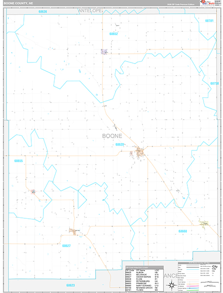 Boone County, NE Wall Map