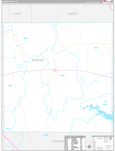 Borden County, TX Zip Code Map