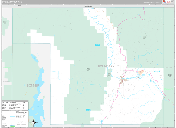 Boundary County Digital Map Premium Style